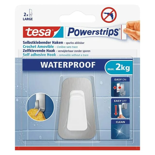 tesa Haken 'Powerstrips Waterproof Large' Metall/Kunststoff selbstklebend