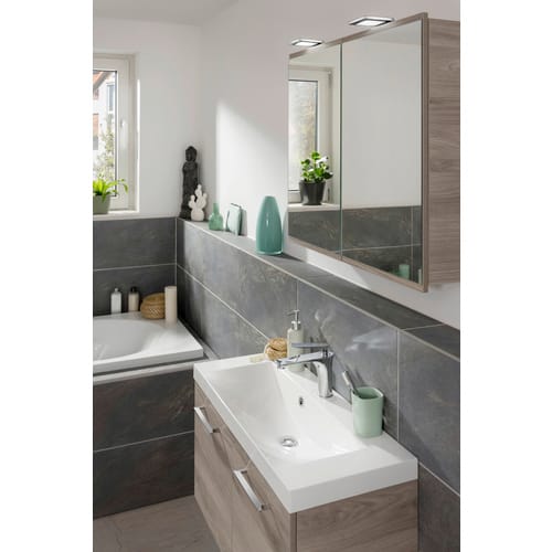 Fackelmann Waschbeckenunterschrank 'Lima' braun foliert 80 x 42 x 35 cm