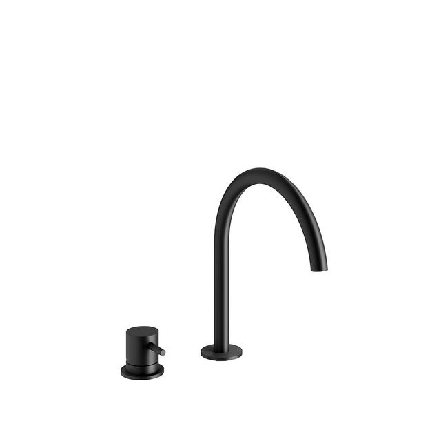 Chris Bergen 2-Loch-Waschtischarmatur 'Caja', schwarz matt 25 cm