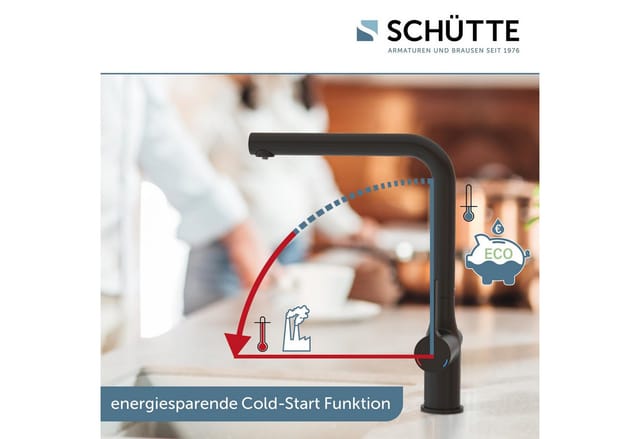 Schütte Spültischarmatur 'Aquastar Pro' mattschwarz mit Filtersystem