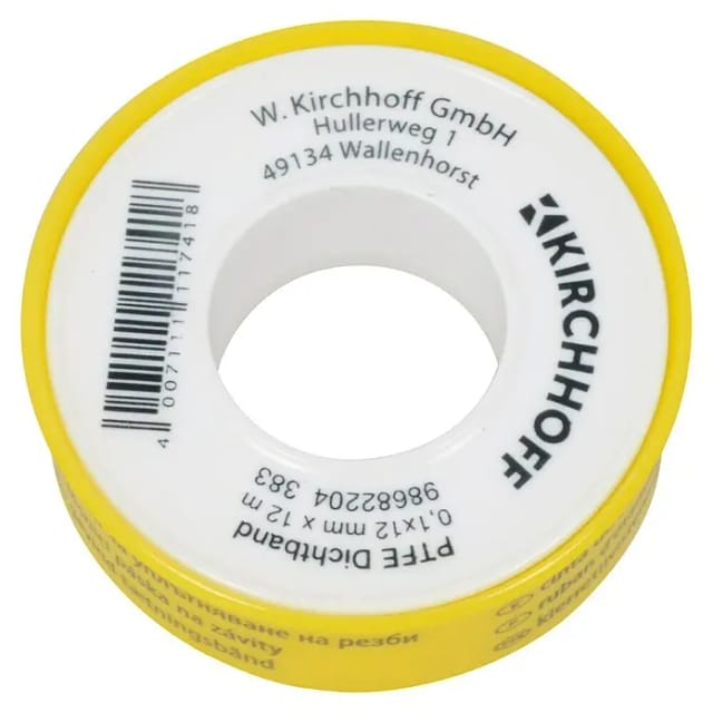 Kirchhoff PTFE-Gewindedichtband 0,1 x 12 mm x 12 m