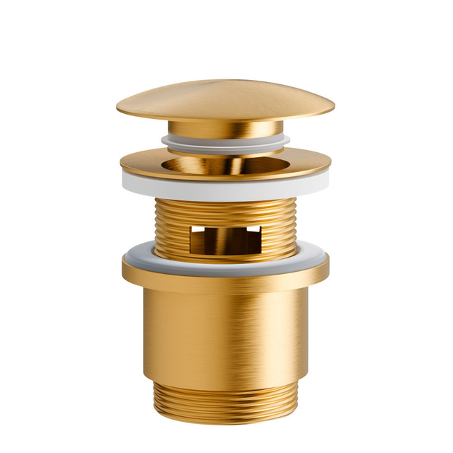 Chris Bergen Ablaufgarnitur 'Push-Open' brushed gold Messing