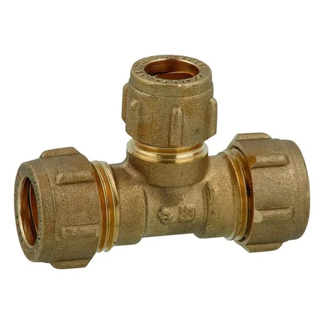 Kirchhoff Klemmfitting für CU-Rohr, T-Stück, Messing, 18 x 15 x 18 mm