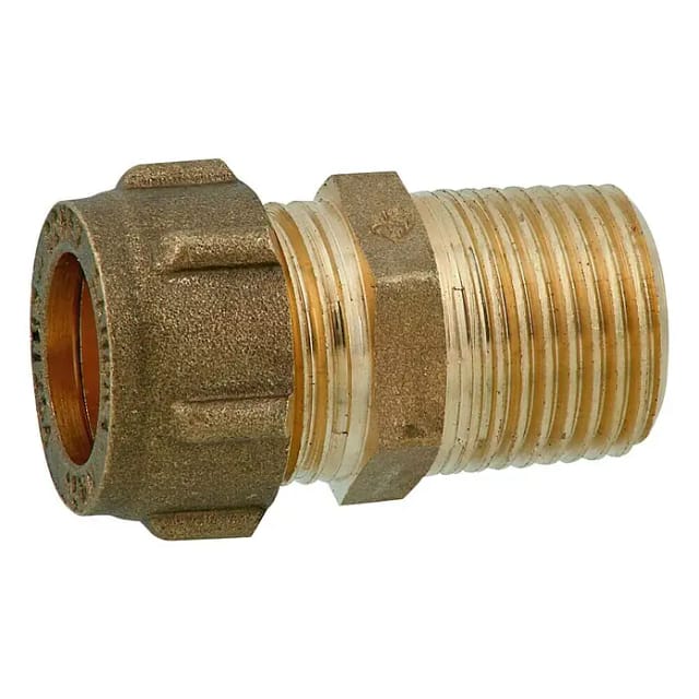Kirchhoff Klemmfitting für CU-Rohr, Übergangsstück, Messing, 15 mm x 1/2"AG