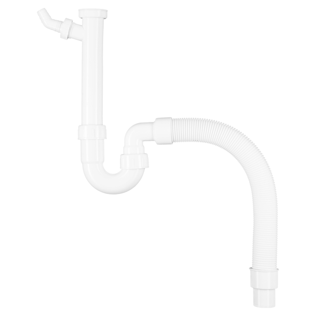 Flex-Siphon Kunststoff weiß 1 1/2' x 40/50 mm