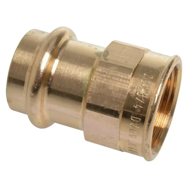 Kirchhoff Übergangsmuffe Messing blank Ø 22 mm x 3/4" IG, 1 Muffe