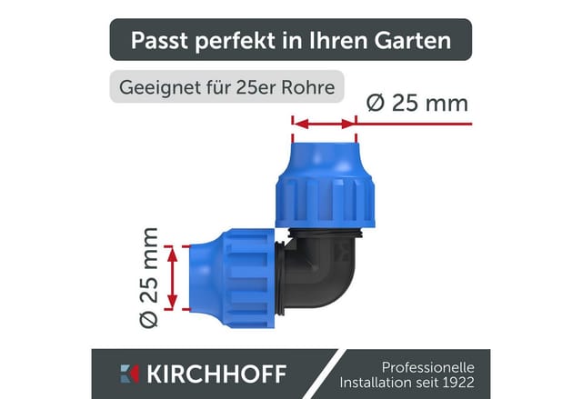 Kirchhoff Verbindungswinkel 90° Polypropylen 25 x 25 mm