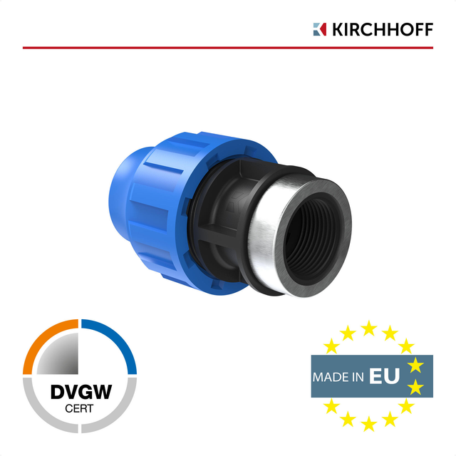 Kirchhoff Übergangsstück HDPE gerade Ø 20 mm x 1/2" IG