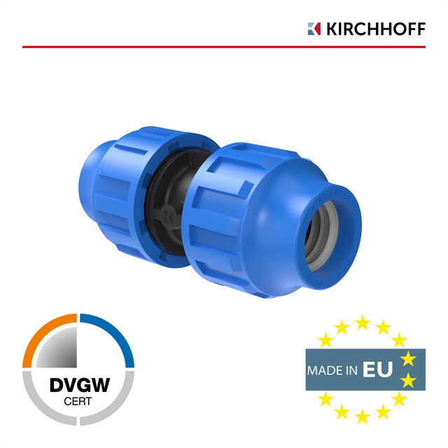 Kirchhoff Verbindungsstück Kunststoff HDPE gerade Ø 32 x 32 mm