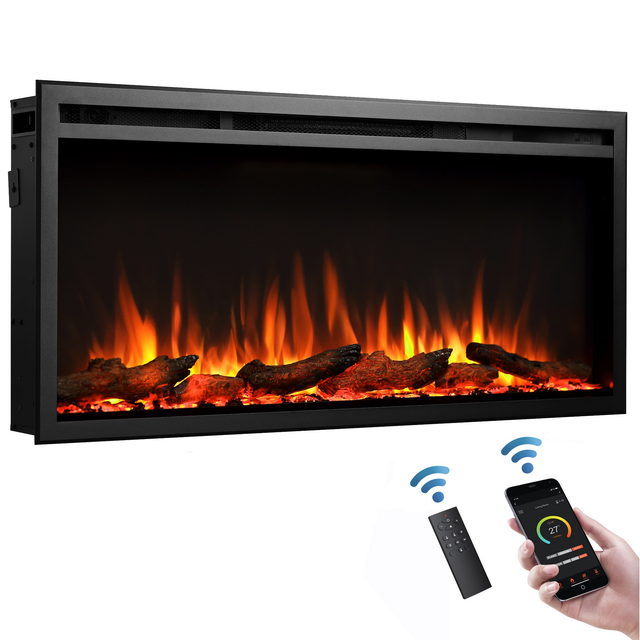 CrownFlame Elektrokamin 'Atalanta 40' schwarz 1,5 kW