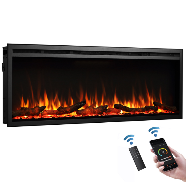 CrownFlame Elektrokamin 'Atalanta 50' schwarz 1,5 kW