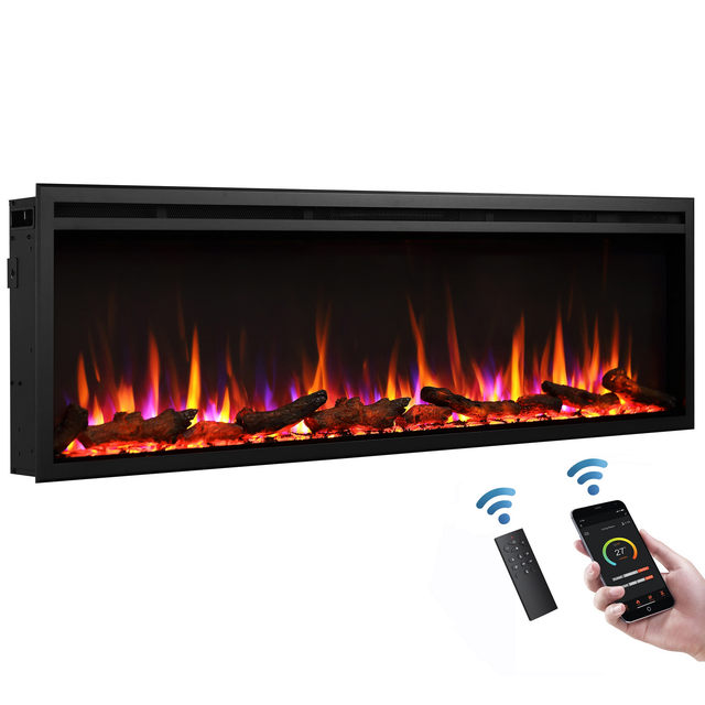 CrownFlame Elektrokamin 'Atalanta 60' schwarz 1,5 kW