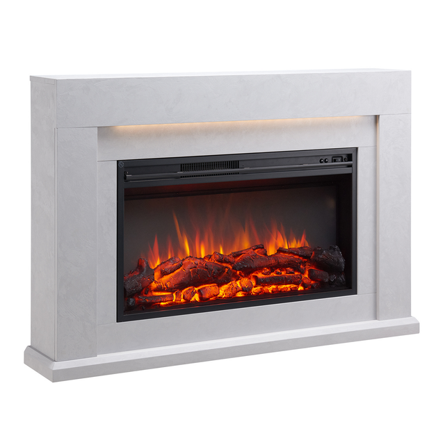 CrownFlame Elektrokamin 'Xerxes' betongrau 2 kW
