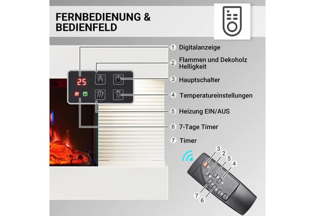 Balderia Elektrokamin 'Ida' weiß 1,8 kW