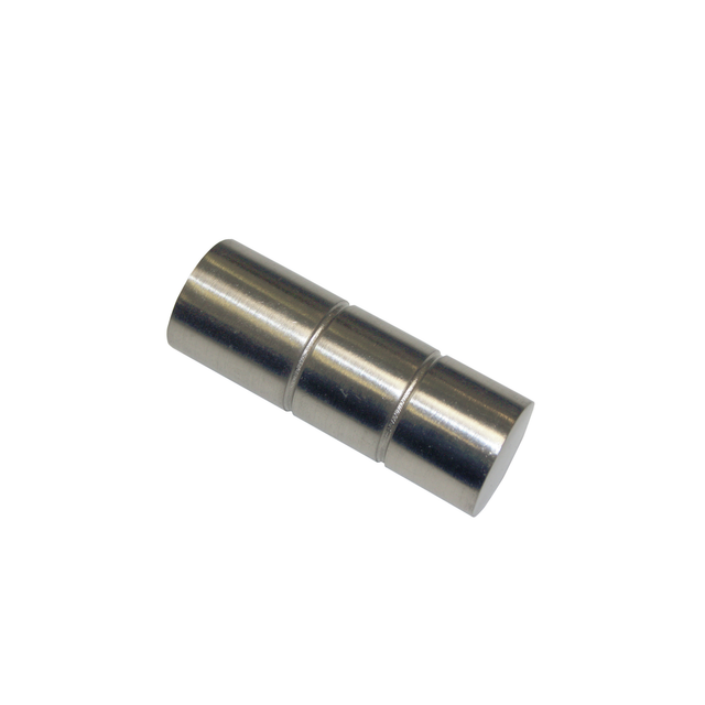 Gardinia Endknopf für Gardinenstange 'Sol' zylinderförmig Ø 16 mm Edelstahl-Optik, 2er-Pack