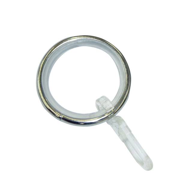 Gardinia Ringe für Gardinenstange 'Sol' 10er-Pack, Edelstahl-Optik