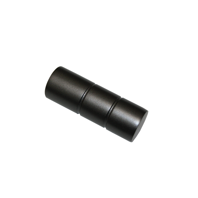 Gardinia Endknopf für Gardinenstange 'Sol' zylinderförmig Ø 16 mm schwarz/nickel, 2er-Pack