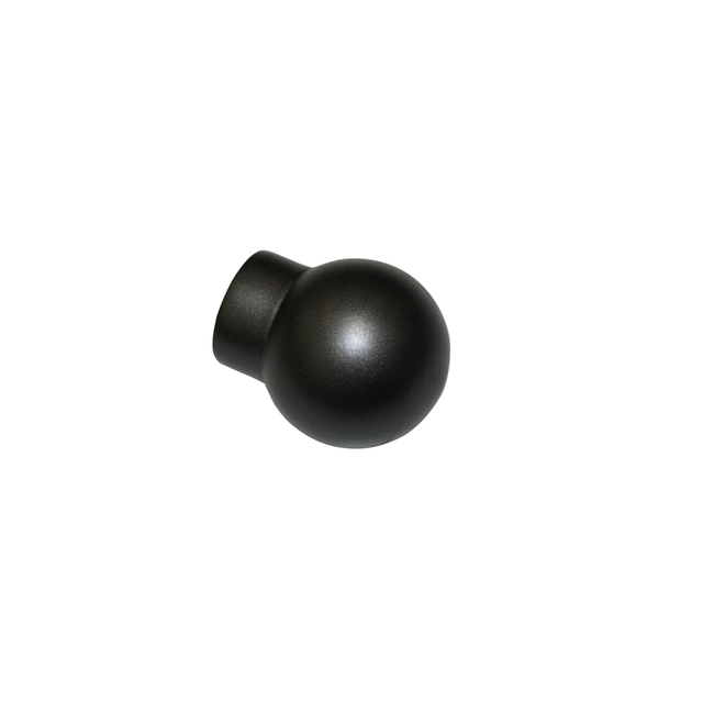 Gardinia Endknopf für Gardinenstange 'Sol' kugelförmig Ø 16 mm schwarz/nickel, 2er-Pack