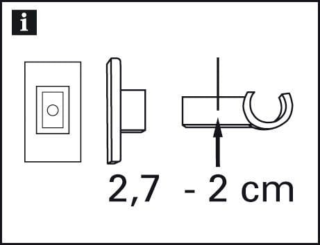 Gardinia Träger für Caféhausstange "California" Ø 12 mm 2 Stück
