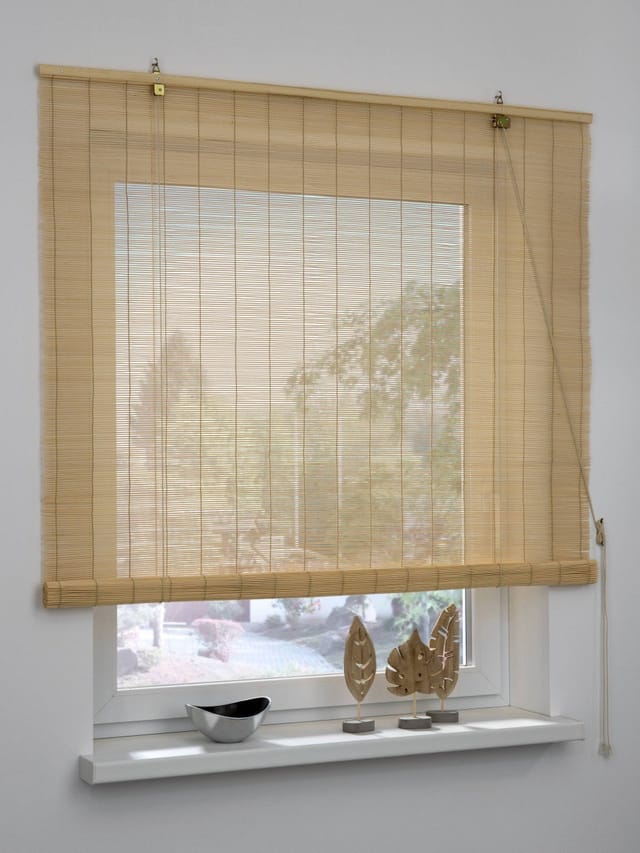 Gardinia Bambus-Rollo Naturfarben 60 x 160 cm 2-teilig