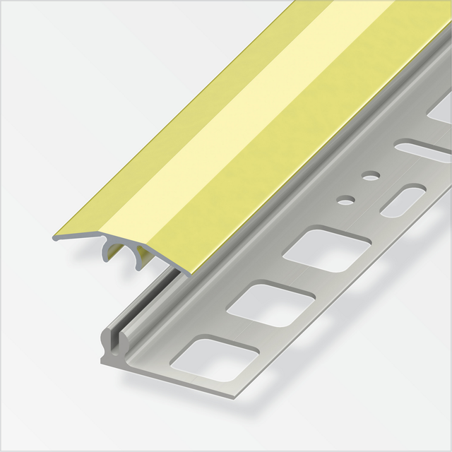 alfer Übergangsprofil 'clipstech®-mini' Aluminium messingfarben 1000 x 25 mm
