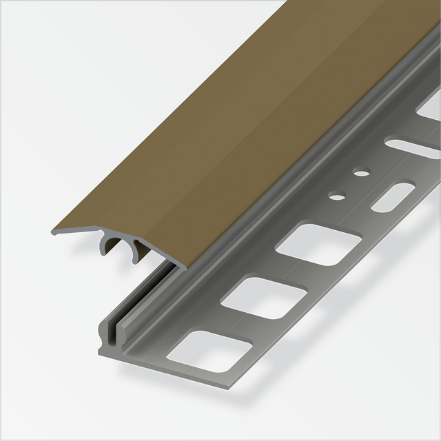 alfer Übergangsprofil 'clipstech®-mini' Aluminium bronzefarben 1000 x 25 mm