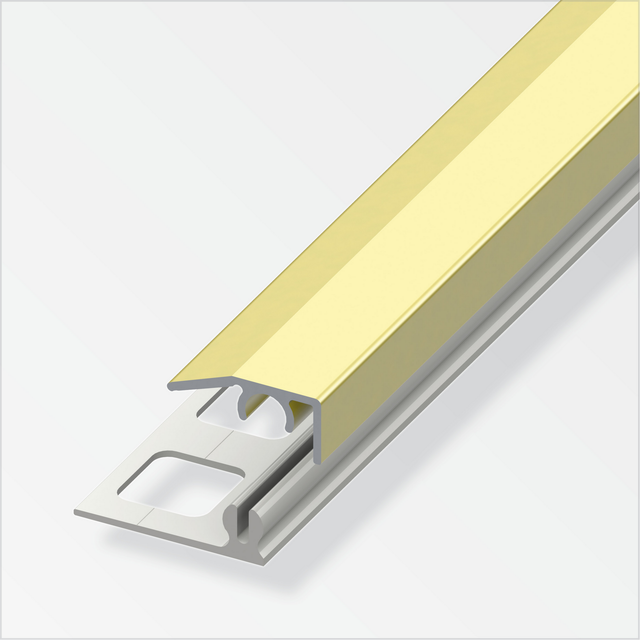 alfer Abschlussprofil 'clipstech®-mini' Aluminium messingfarben 1000 x 19,5 mm