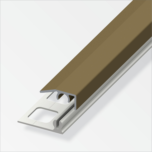 alfer Abschlussprofil 'clipstech®-mini' Aluminium bronzefarben 1000 x 19,5 mm