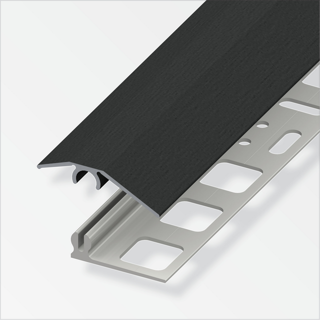 alfer Übergangsprofil 'clipstech®-mini' Aluminium schwarz 1000 x 31 mm