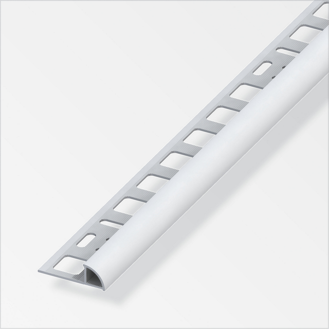 alfer PVC-Viertelkreisprofil silber 2500 x 19,5 x 8 mm