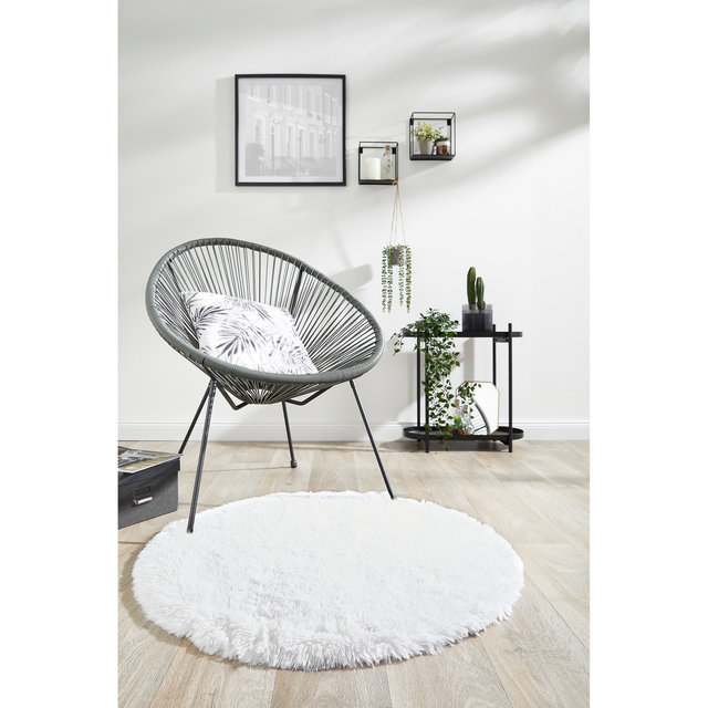 andiamo Teppich 'Nael' weiß Ø 80 cm