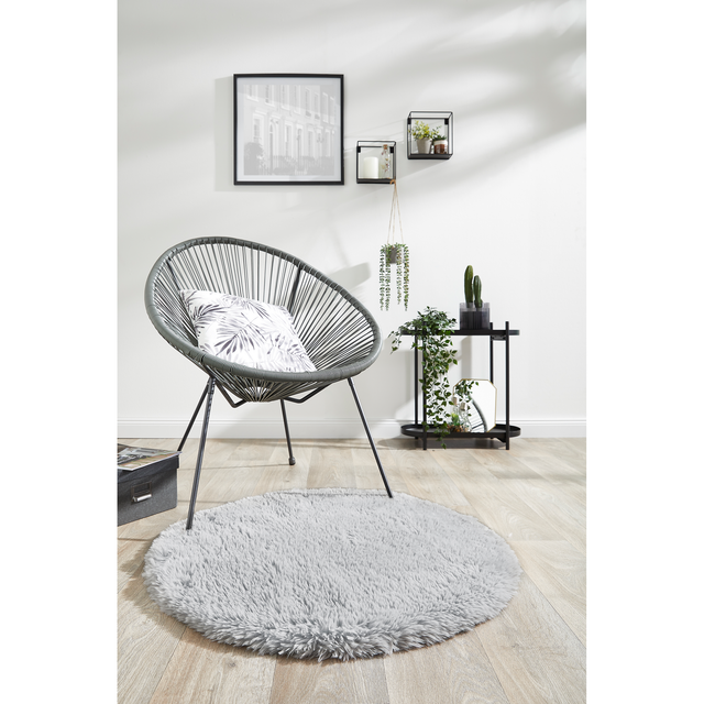 andiamo Teppich 'Nael' silber Ø 80 cm