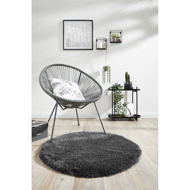 andiamo Teppich 'Nael' anthrazit Ø 80 cm