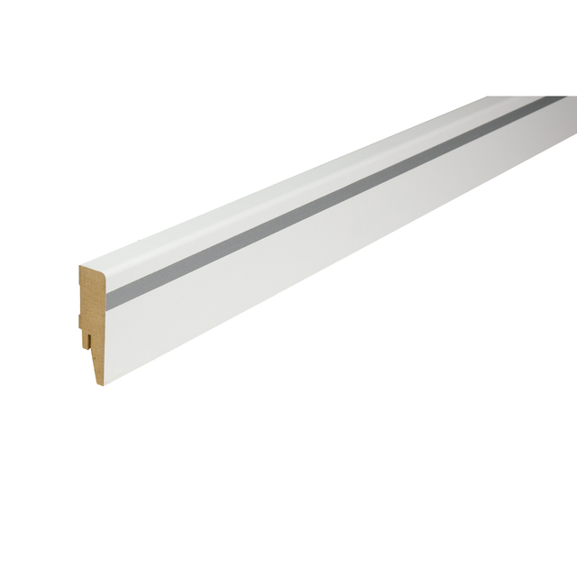 Kosche Sockelleiste 'Design' gerade weiß 2500 x 58 x 16 mm, mit Applikation