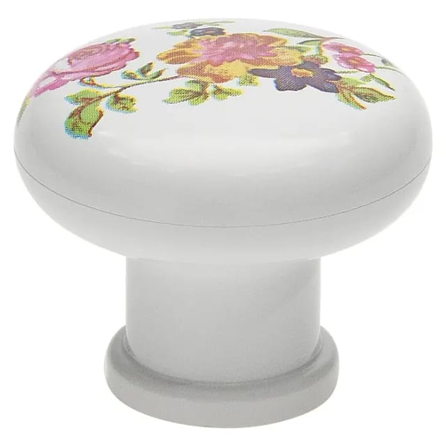 Siro Möbelknopf Rosenmotiv weiß Ø 32 mm