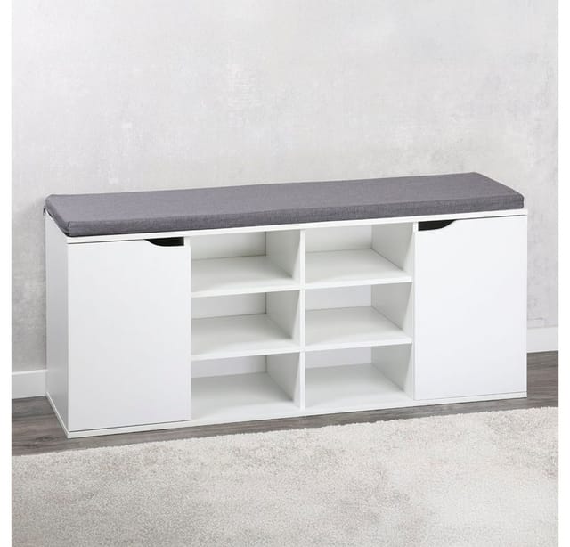 Kesper Schuhschrank weiß 103 x 48 x 30,5 cm mit Sitzkissen