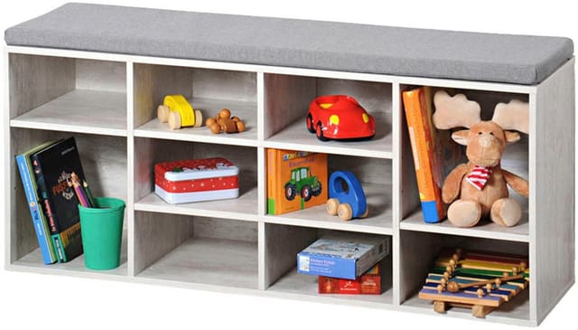Kesper Schuhschrank weiß 103,5 x 48 x 29,5 cm mit Sitzkissen