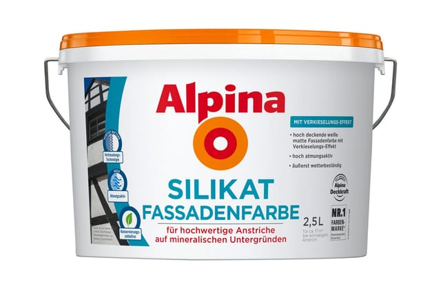 Alpina Silikat-Fassadenfarbe weiß matt 2,5 l