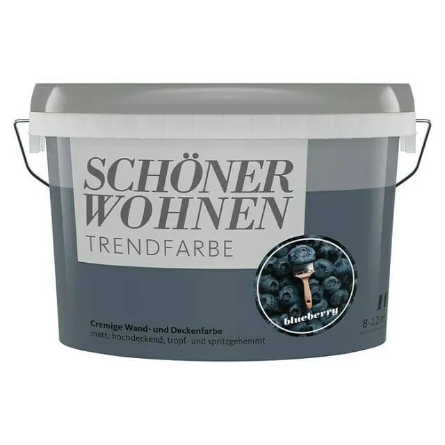 Schöner Wohnen Farbe Trendfarbe 'Blueberry' blau matt 1 l