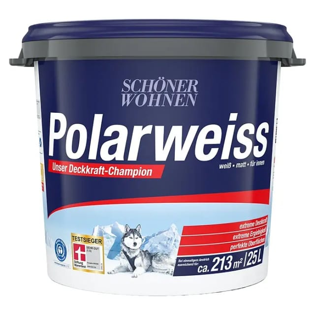 Schöner Wohnen Farbe Wandfarbe 'Polarweiß' matt 25 l
