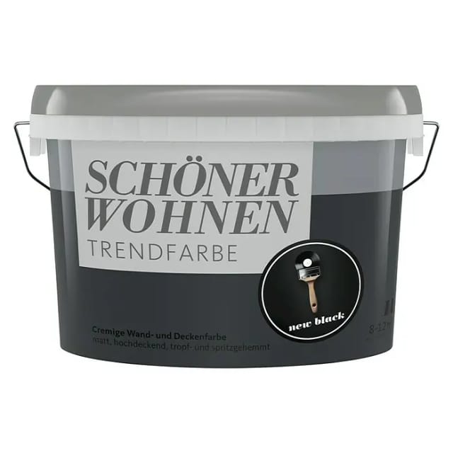 Schöner Wohnen Farbe Trendfarbe 'New Black' schwarz matt 1 l