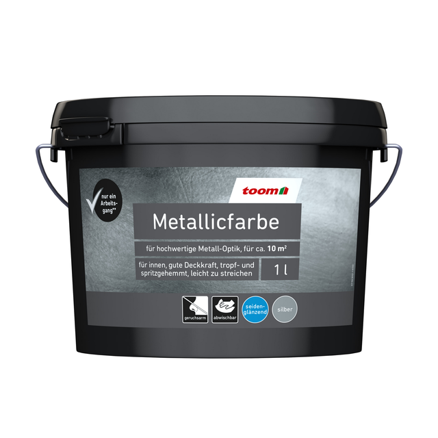 toom Metallicfarbe silberfarben seidenglänzend 1 l