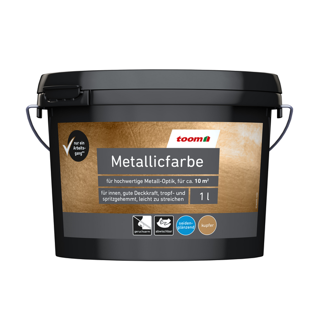 toom Metallicfarbe kupferfarben seidenglänzend 1 l