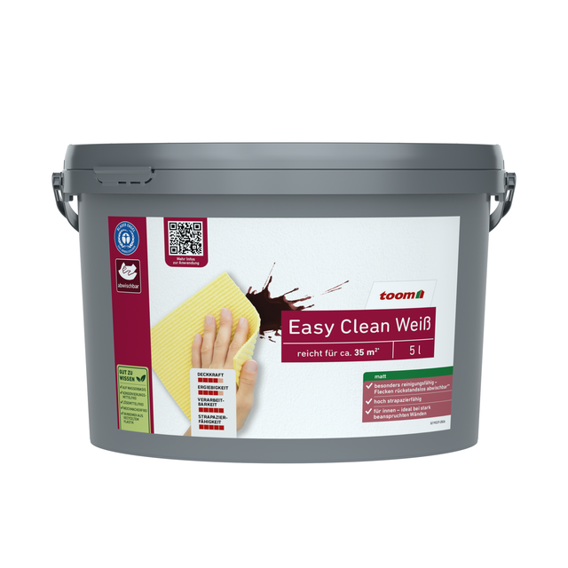 toom Dispersionsfarbe 'Easy Clean' weiß matt 5 l