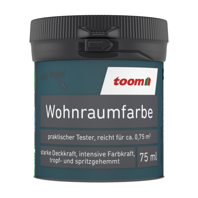 toom Wohnraumfarbe petrolfarben matt 75 ml