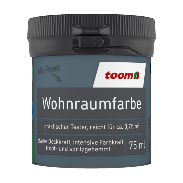 toom Wohnraumfarbe graublau matt 75 ml