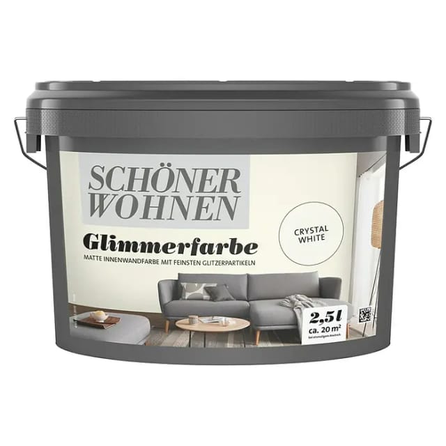 Schöner Wohnen Farbe Glimmerfarbe 'Crystal White' weiß matt 2,5 l