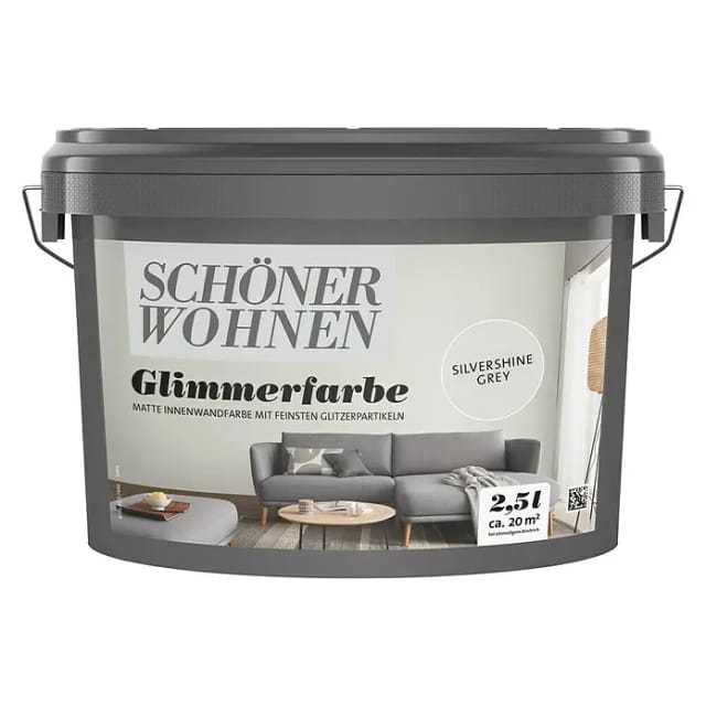 Schöner Wohnen Farbe Glimmerfarbe 'Silvershine Grey' hellgrau matt 2,5 l