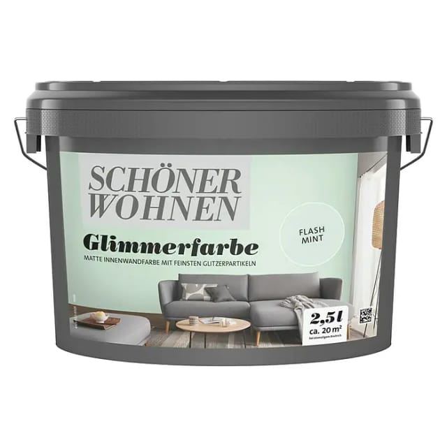Schöner Wohnen Farbe Glimmerfarbe 'Flash Mint' minzgrün matt 2,5 l