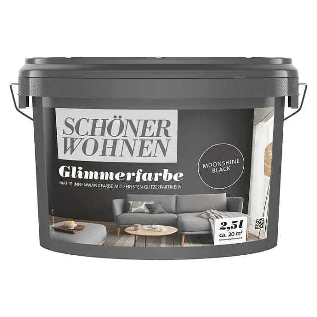 Schöner Wohnen Farbe Glimmerfarbe 'Moonshine Black' schwarz matt 2,5 l